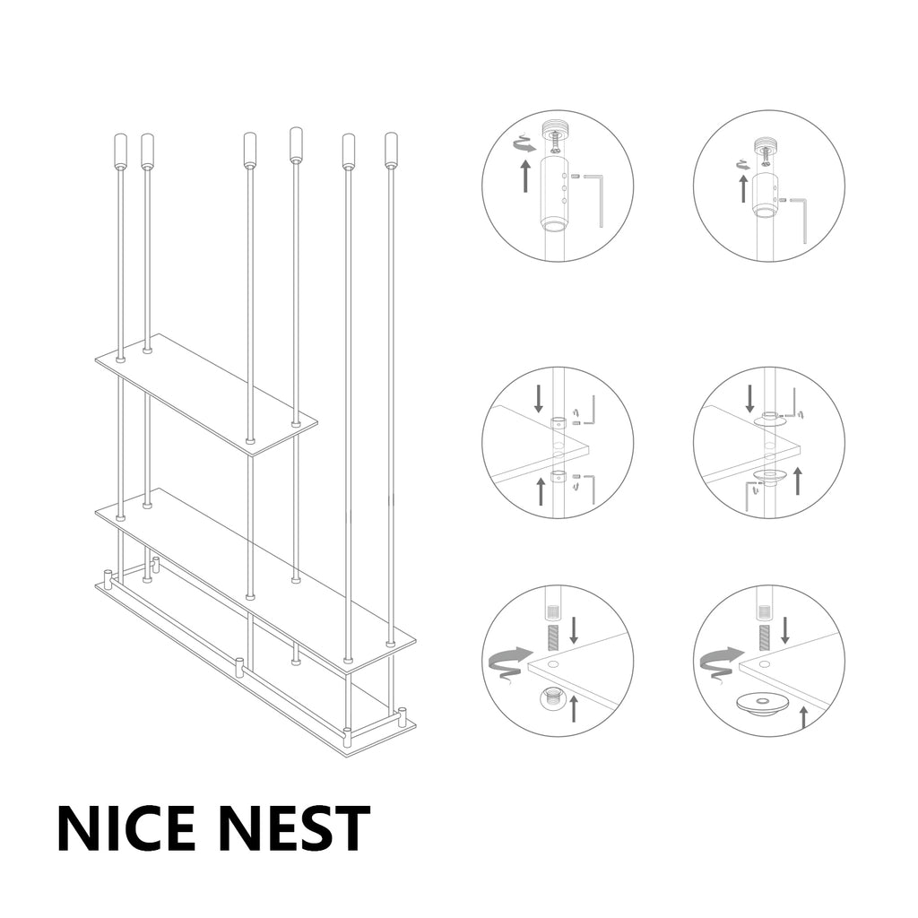 Minimal pole bookshelf Can be used as both bookshelf and wardrobe